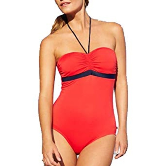 Tommy Hilfiger Bandeau Halter One-Piece Swimsuit